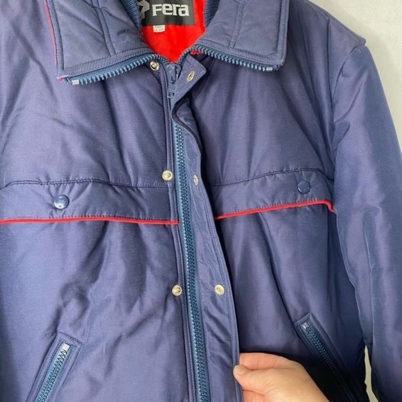 FERA 80’s vintage mens retro ski jacket blue and red size size 44L - Picture 6 of 16